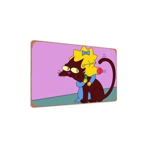 The Simpsons Metal sign Maggie Simpson Hugs Her Pet Dog Retro Metal Wall Decor